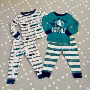 24 month boy cotton pajama set bundle dinosaurs